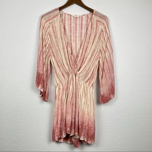 🌷3/$20 Honey Belle Pink Tie Dye Romper Size Large